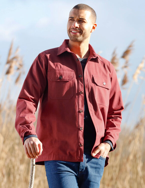 Overhemd met knoopsluiting, in twill met peau-de-pêche touch (bordeaux) Overhemd met knoopsluiting, in twill met peau-de-pêche touch (bordeaux)